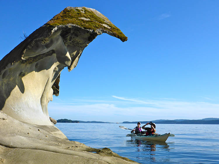galiano caved rocks