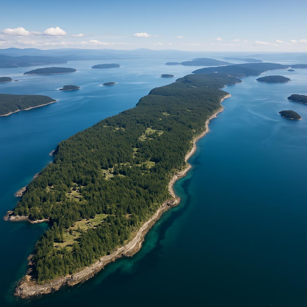 galiano island from above