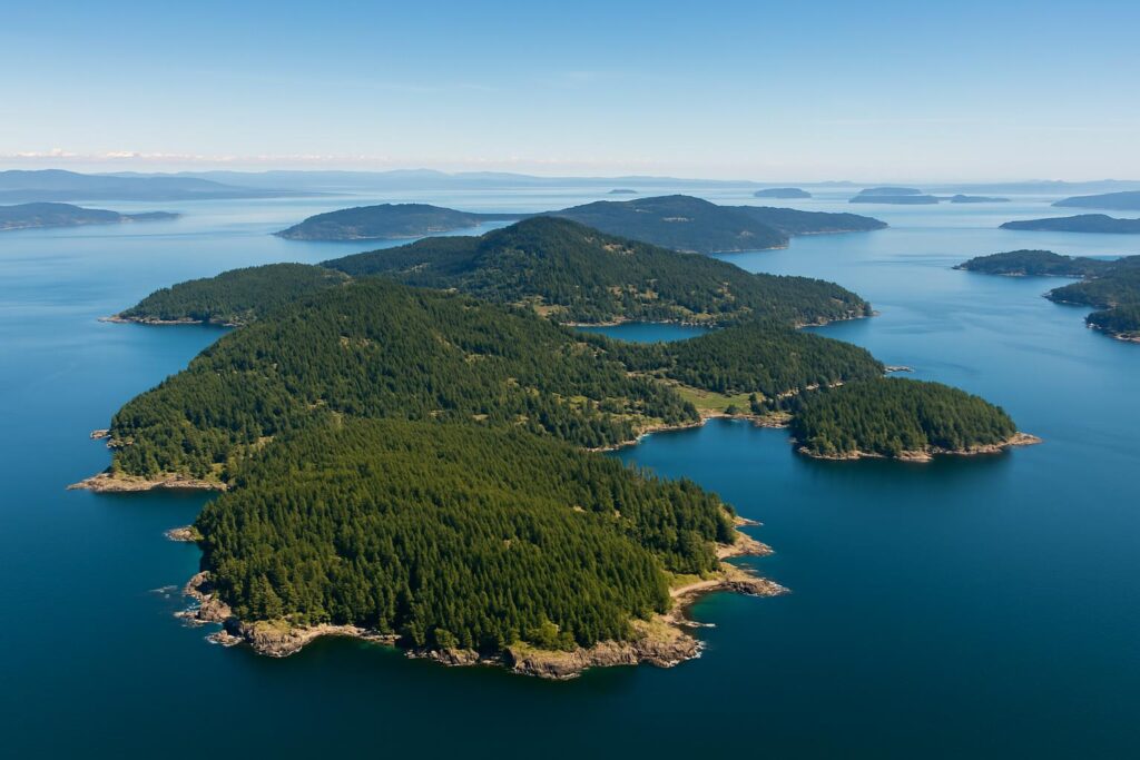 image of the coastline on pender island