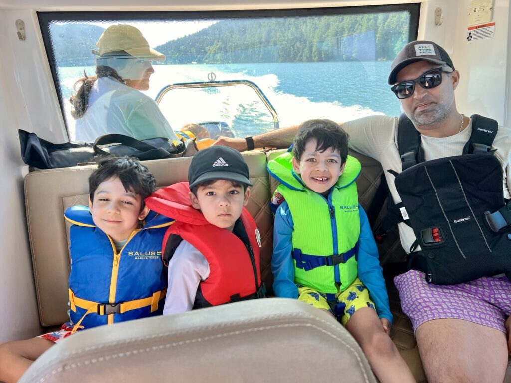 children on our private boat tour