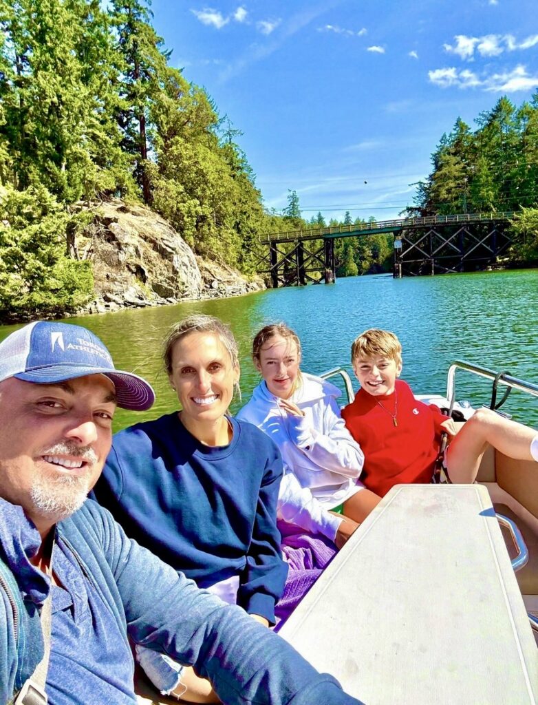 Family outing boat tour through Pender Islands